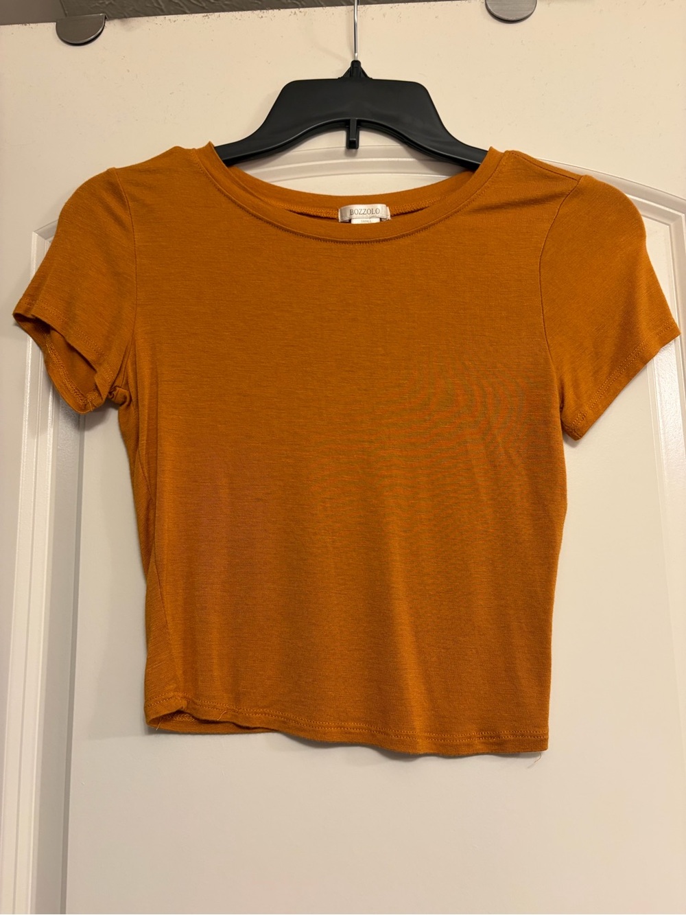 Bozzolo Short Sleeve Crop Tee in Rust